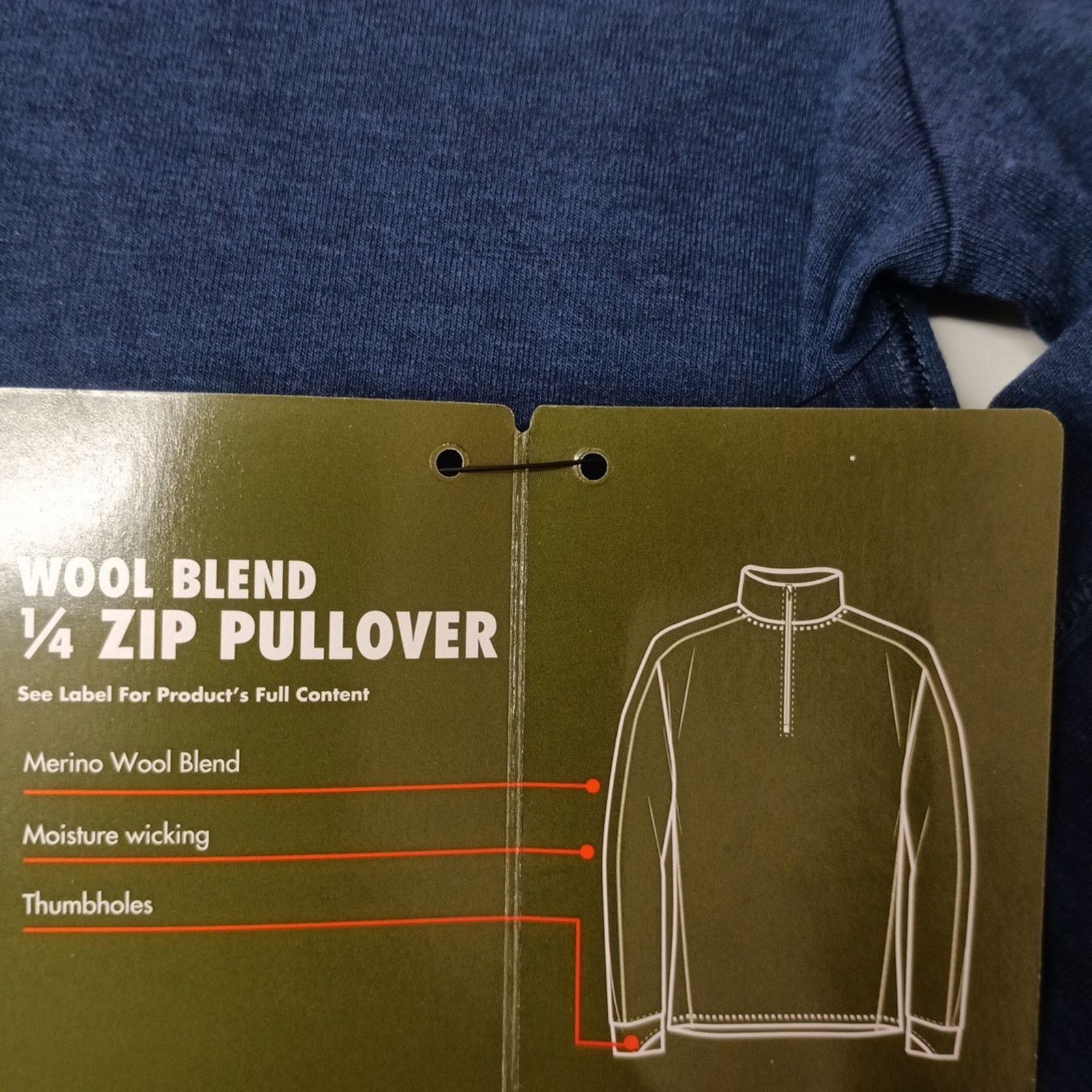 Other Ozark Trail Mens Quarter Zip Pullover Size S Blue Wool Blend Size US S / EU 44-46 / 1 - 4 Thumbnail