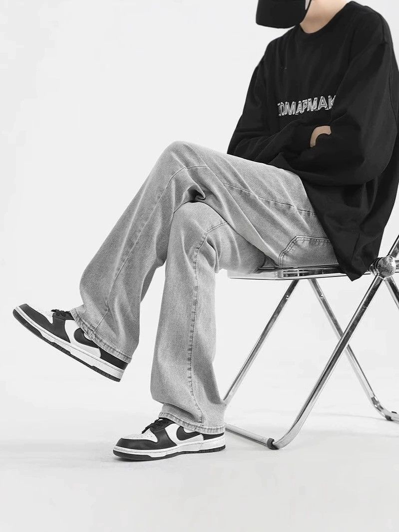 Japanese Brand × Jean American grey straight slim fit casual jeans y2k Size US 32 / EU 48 - 4 Thumbnail