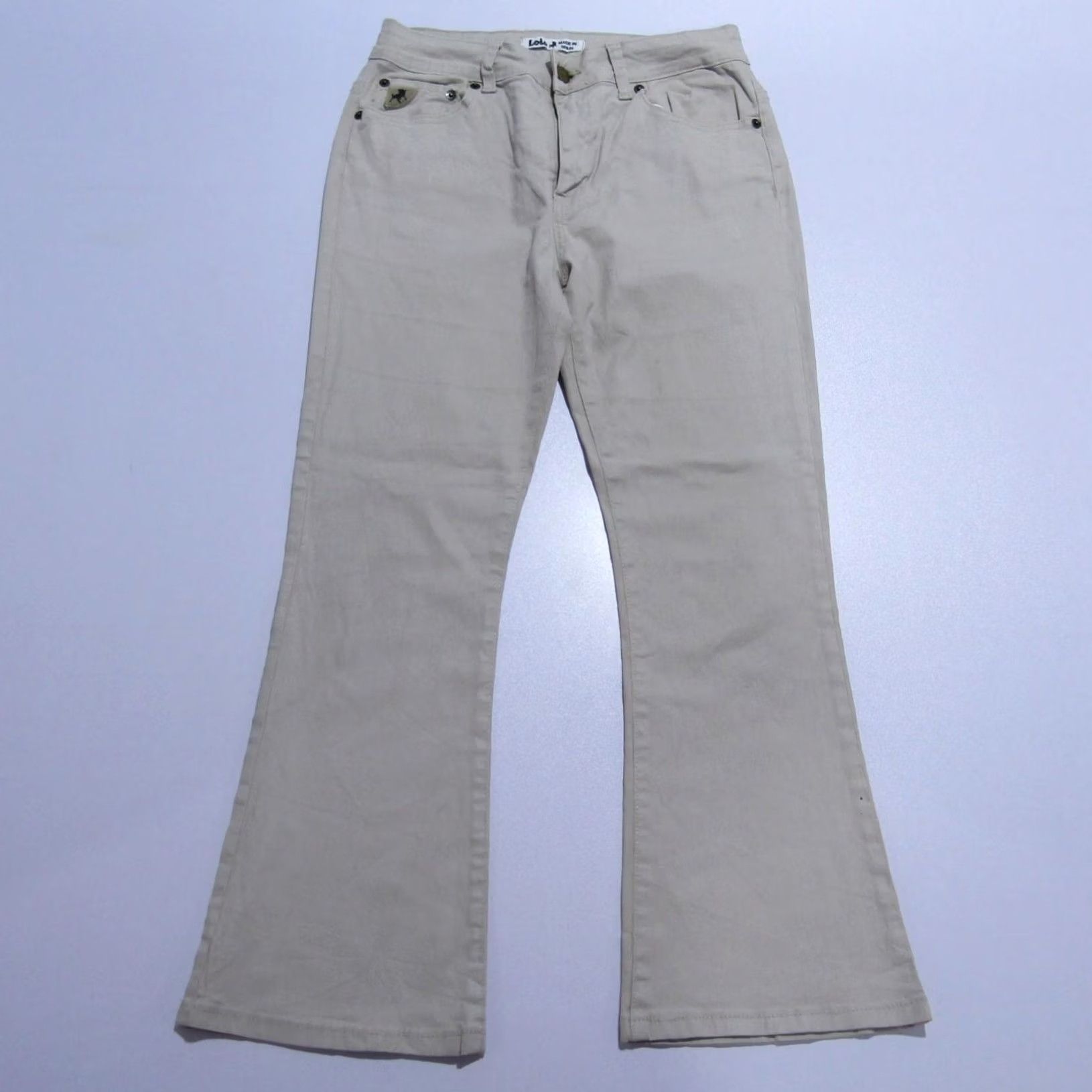 Vintage Lois Vtg Stretch Bootcut Regular Fit Jeans Beige W29/L26 UK 11 SKU Y12504 Size 29" - 7 Thumbnail