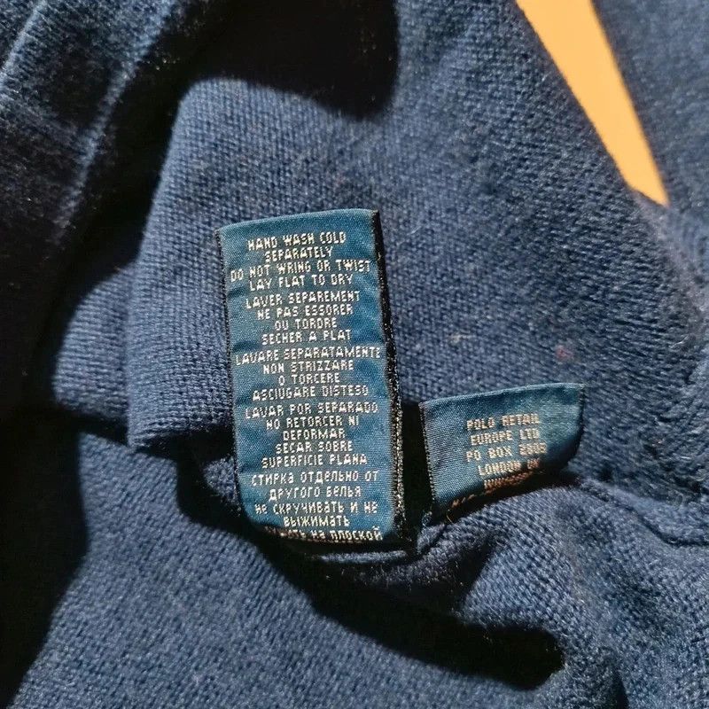 Ralph Lauren Ralph Lauren Blue Cashmere Blend Polo Shirt M Big Logo Size US M / EU 48-50 / 2 - 17 Thumbnail