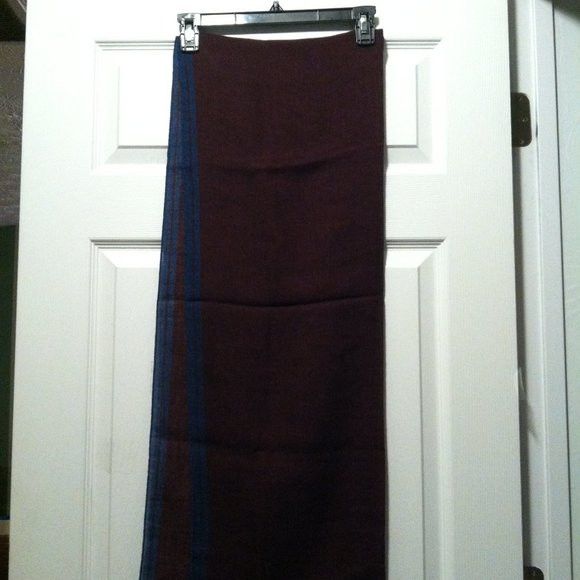 Daniel Cremieux DANIEL CREMIEUX MEN'S NEW BURGUNDY 100%WOOL SCARF 26"X81" Size ONE SIZE - 3 Thumbnail