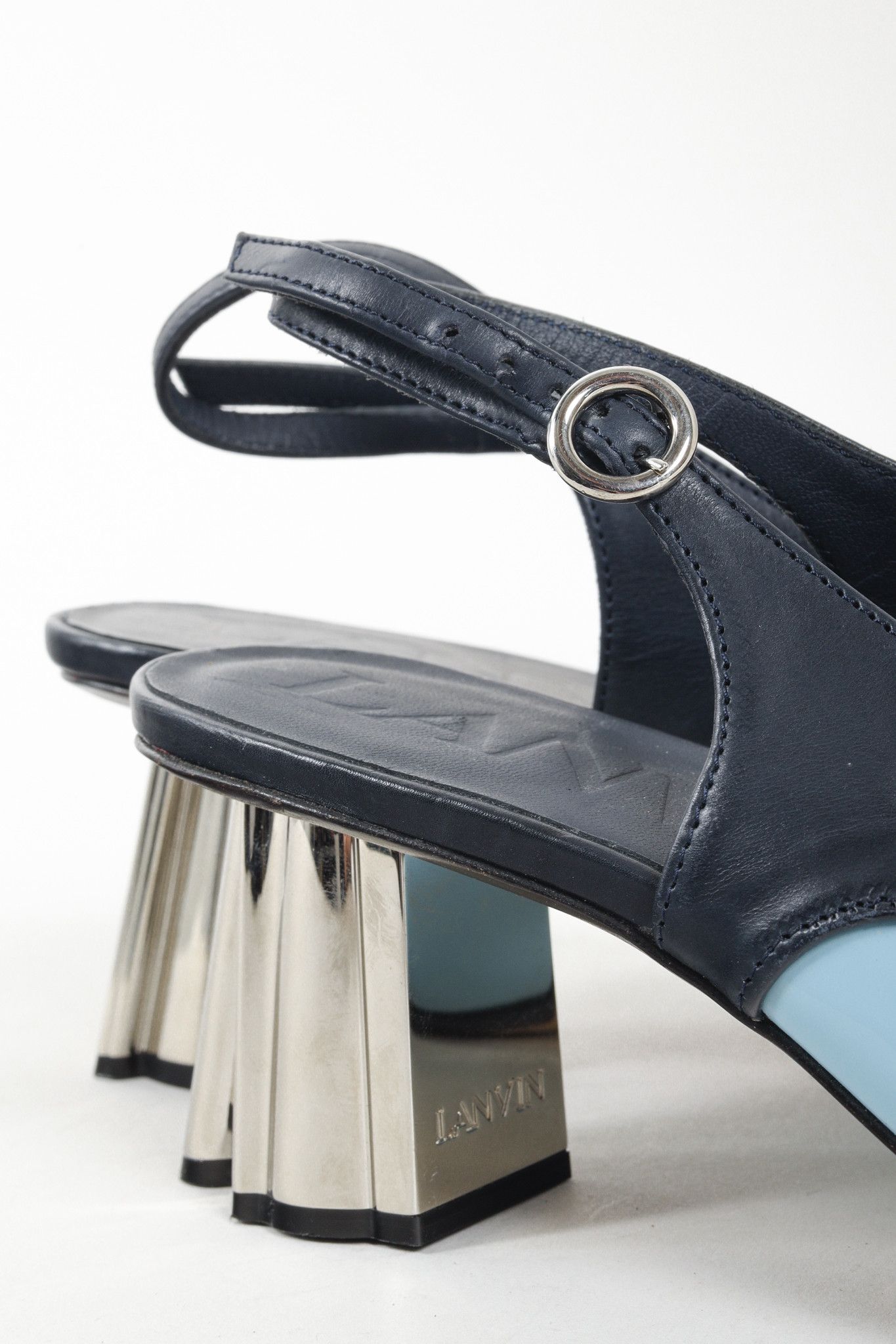 Lanvin Lanvin M&E Leather Slingback Heels Size US 8 / IT 38 - 7 Thumbnail