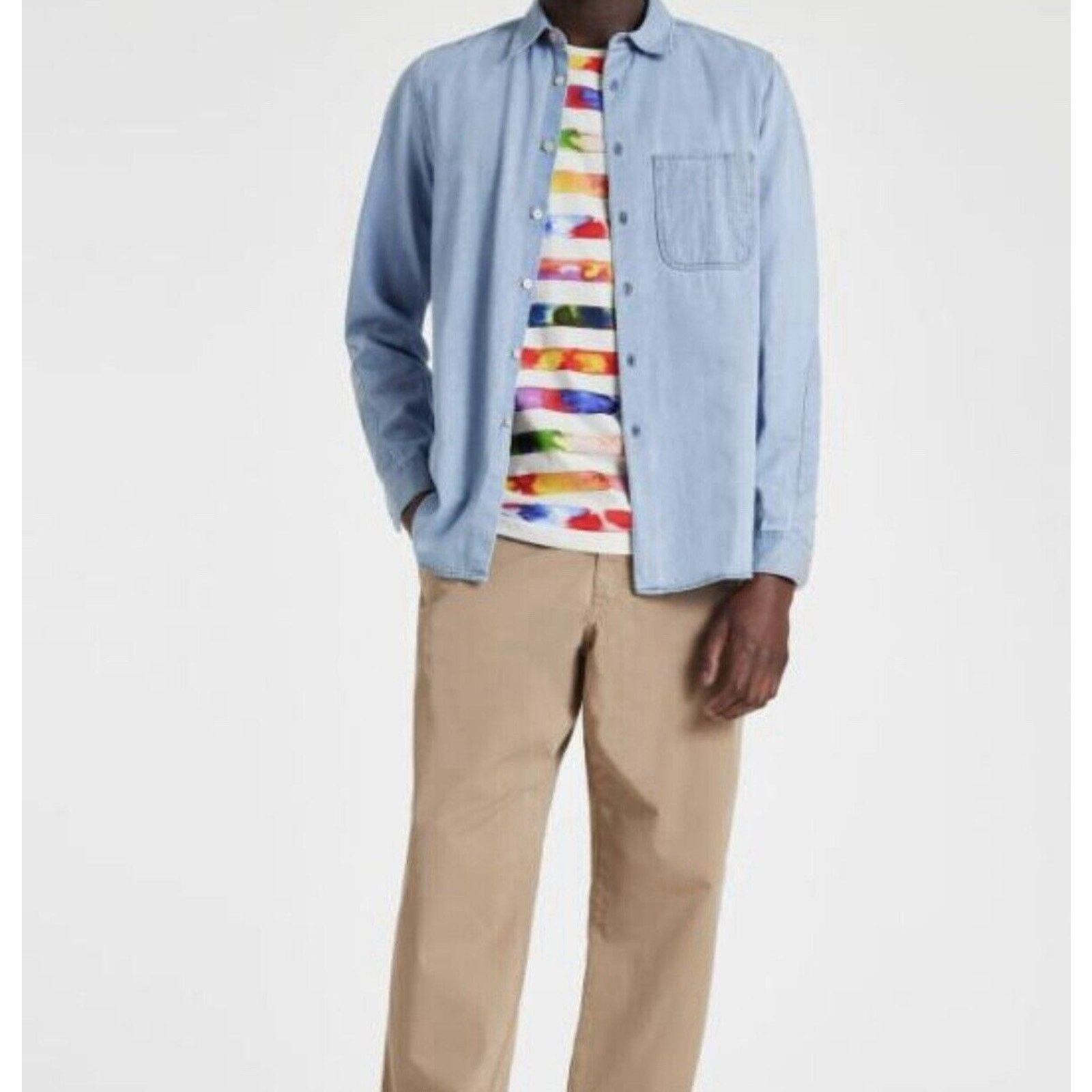 Paul Smith NWT $125 Paul Smith Reg Fit Watercolor Stripe T Shirt Medium Size US M / EU 48-50 / 2 - 5 Thumbnail