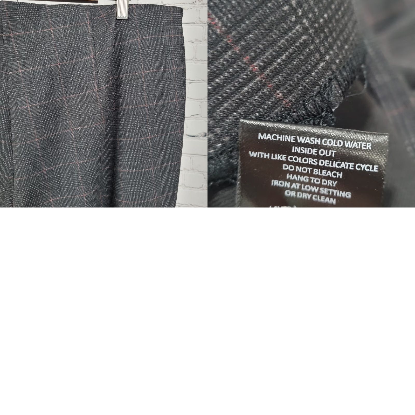Jones New York Jones JNY Black Glen Check Pull On Wide Leg High Rise Pants 2X NWT (38x29.5) Size 40" / US 18 - 9 Thumbnail