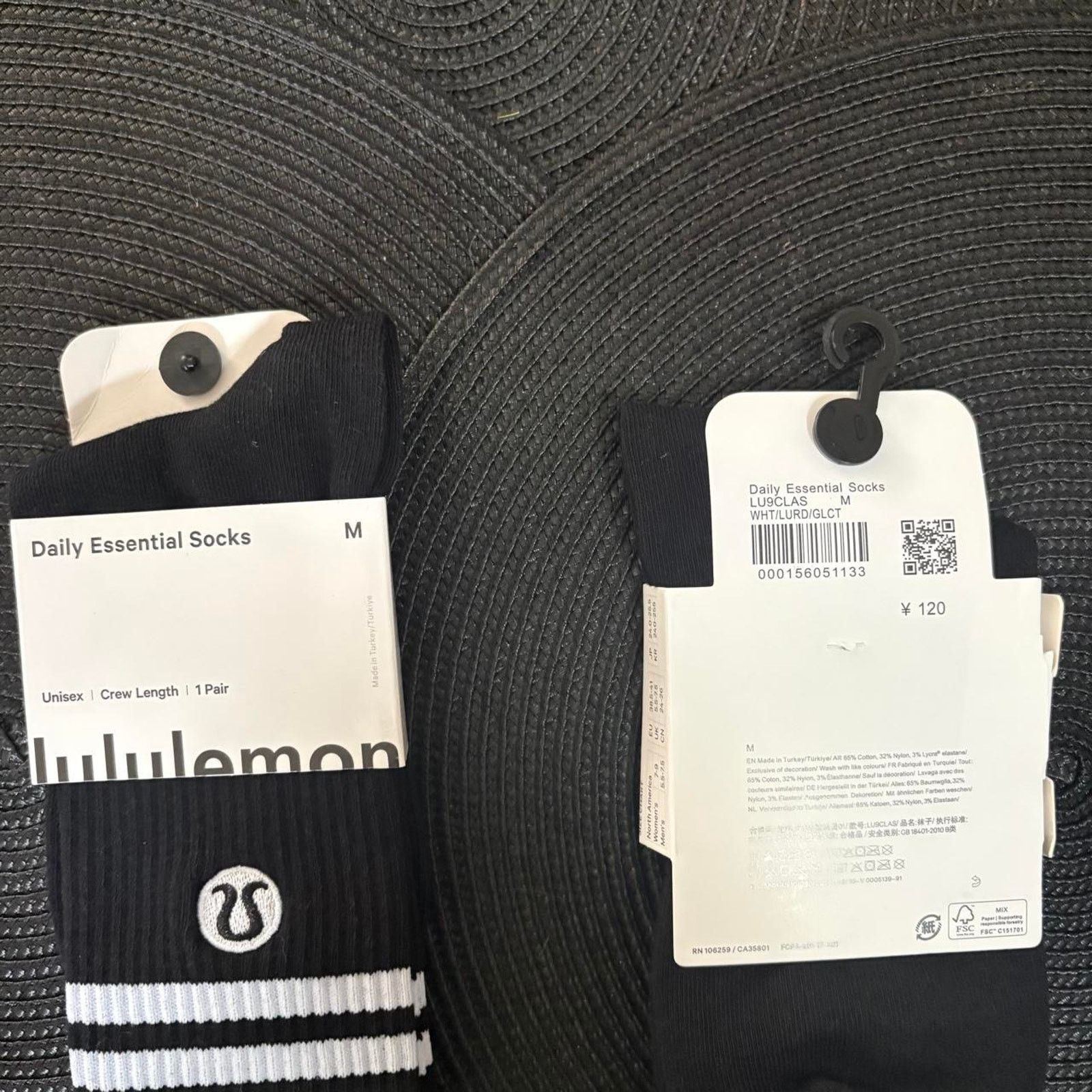 Lululemon Black Socks Size M, Women's
