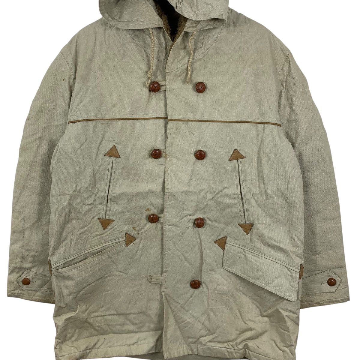 Vintage Vintage PERIPHERIQUE JAPAN Double Breasted Pea Coat Parka Size XXL / US 16-18 / IT 52-54 - 4 Thumbnail