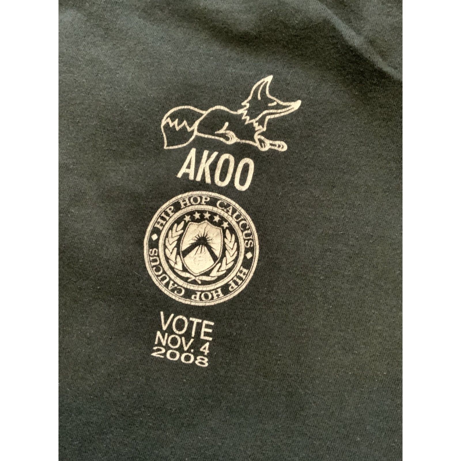 Vintage VINTAGE Akoo Respect My Vote 2008 Hip Hop Caucas Black Graphic S/S Crew T-Shirt Sz. L Mens Shirt L Black Hip Hop Votes 2008 Girls? Size US L / EU 52-54 / 3 - 7 Thumbnail