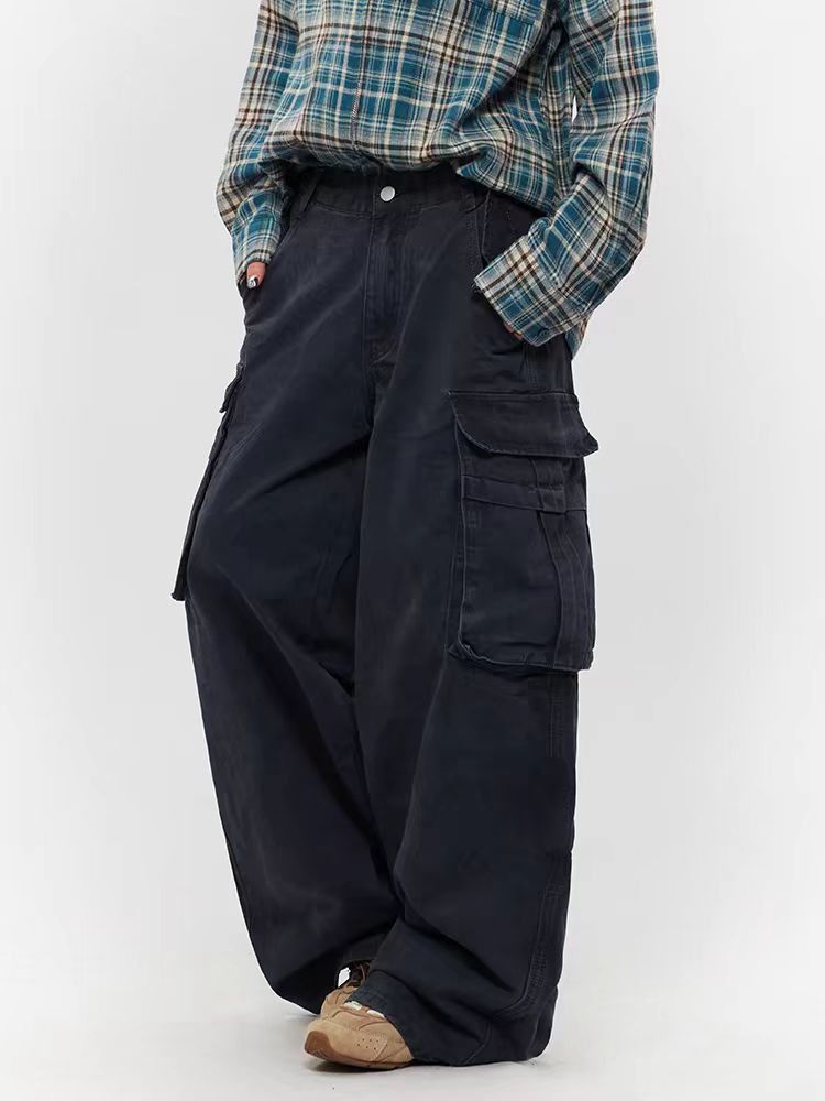 Vintage Workwear baggy vintage washed street Y2K casual trousers Size US 30 / EU 46 - 2 Thumbnail
