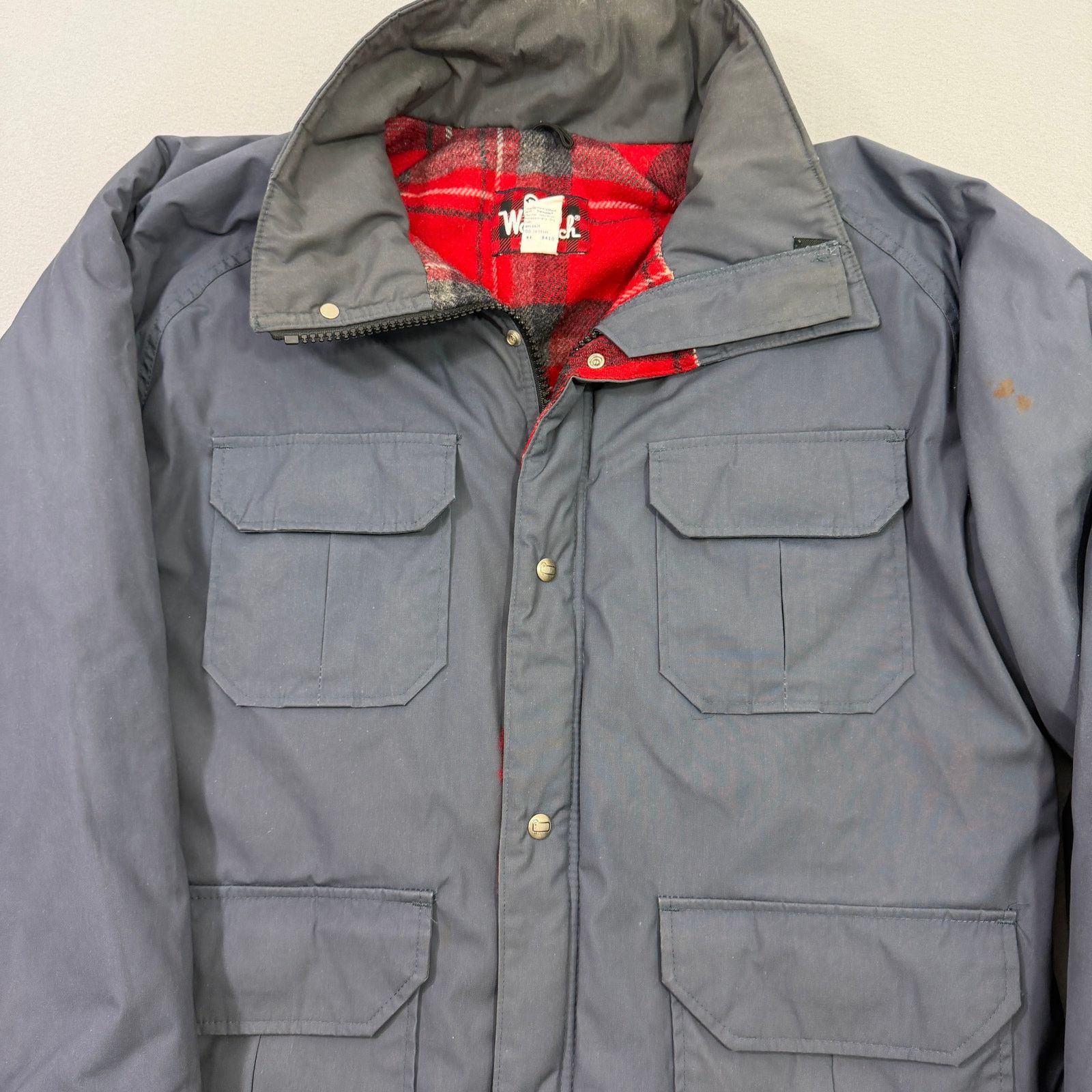 Vintage Vintage Woolrich Jacket Men's Large Gray Wool Flannel Lined Size US L / EU 52-54 / 3 - 2 Thumbnail