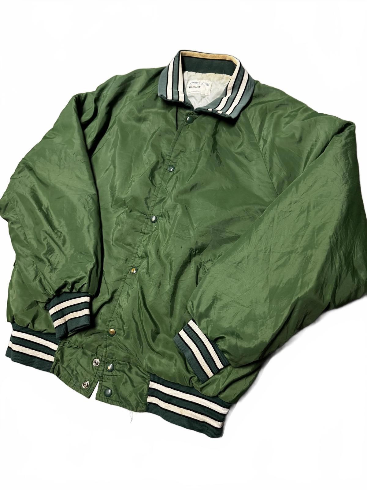 Designer Vintage Sport King Green Bomber Jacket - Overpass Bar Size US L / EU 52-54 / 3 - 3 Thumbnail