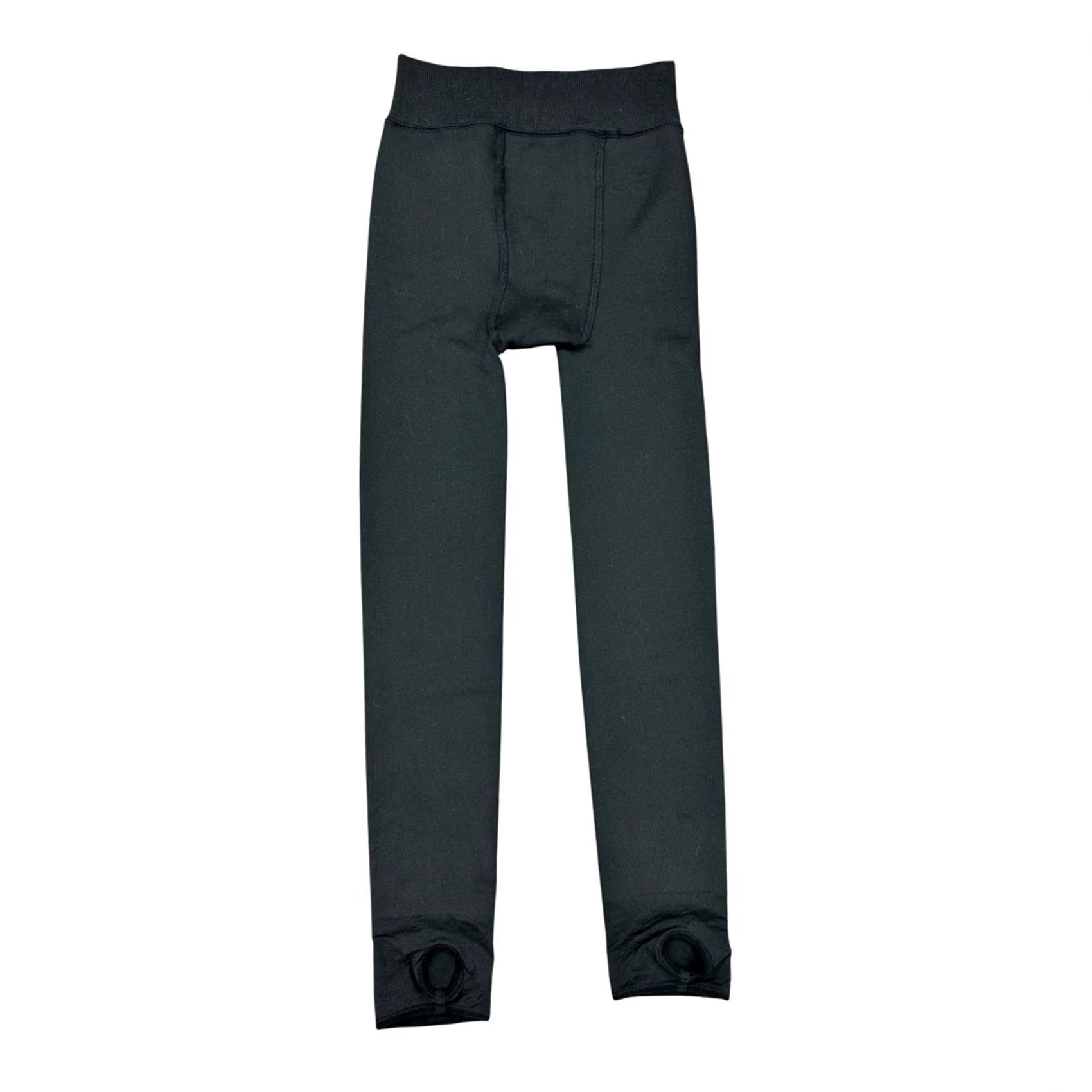 Vintage Women’s Fleece Lined Stirrup Leggings Black Winter Thermal Small Size 28" / US 6 / IT 42 - 2 Thumbnail