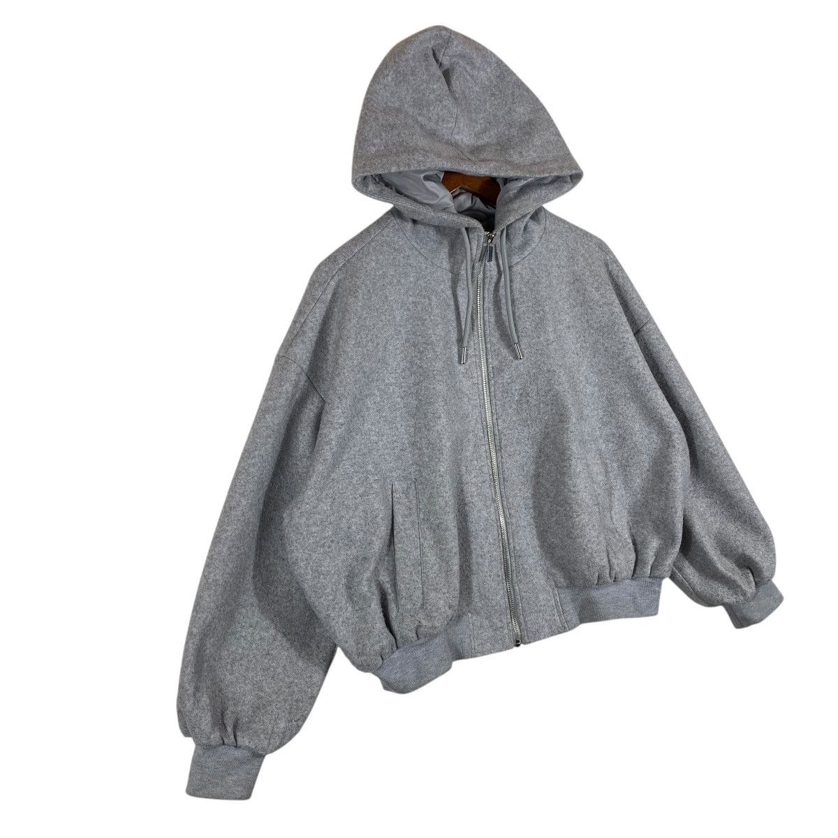 Zara Zara Hoodie Wool Zipper Jacket XS Size (Fit XL) Grey Colour Size XS / US 0-2 / IT 36-38 - 5 Thumbnail