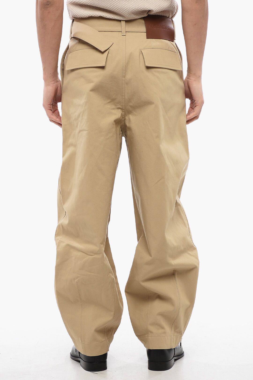 Jil Sander og1mm0625 Double-pleated Baggy Fit Pant in Beige Size US 32 / EU 48 - 2 Thumbnail