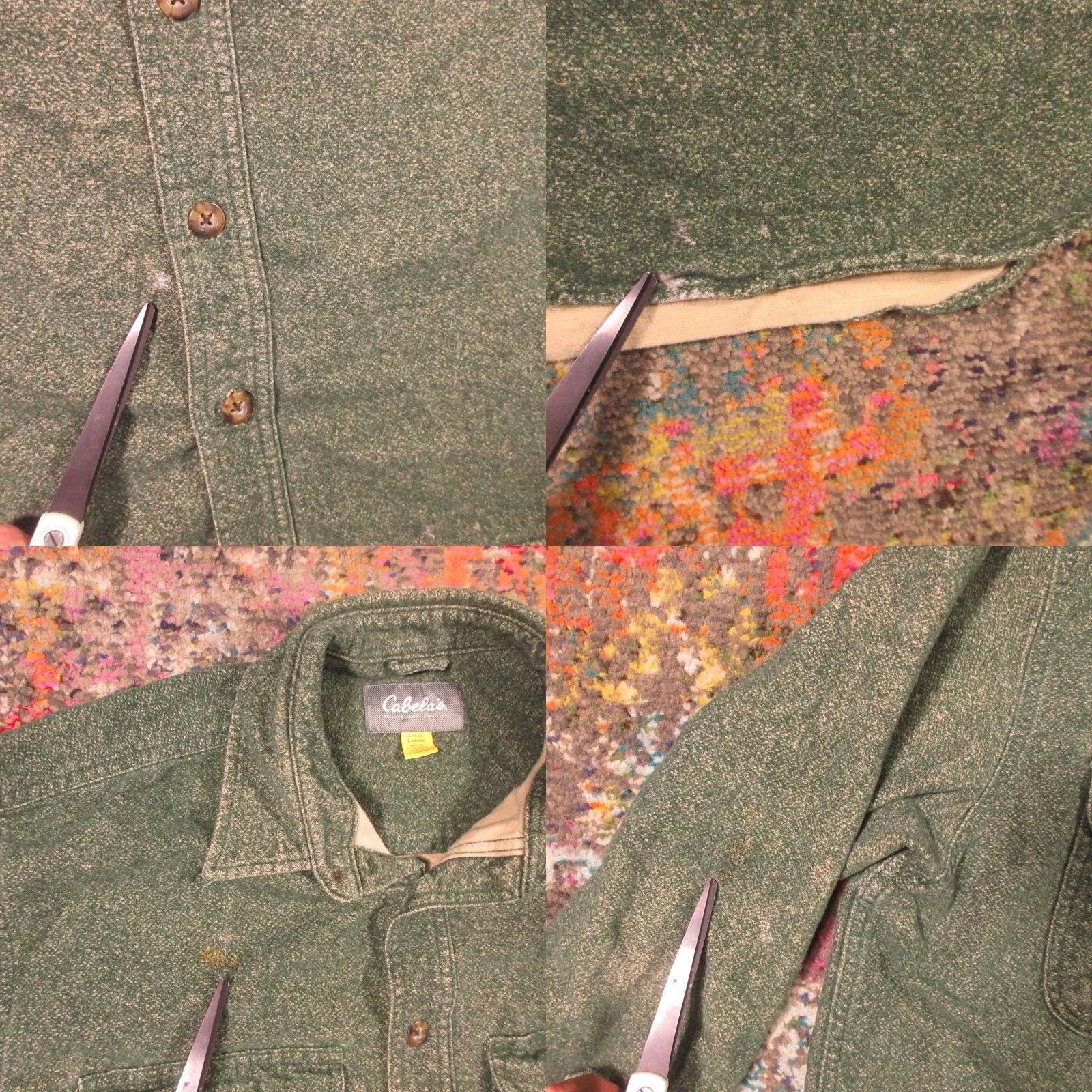 Vintage Cabela's Flannel Shirt Mens LT Green Cotton Button-Up Long Sleeve Pocket Heavyweight Workwear Casual Size US L / EU 52-54 / 3 - 8 Thumbnail