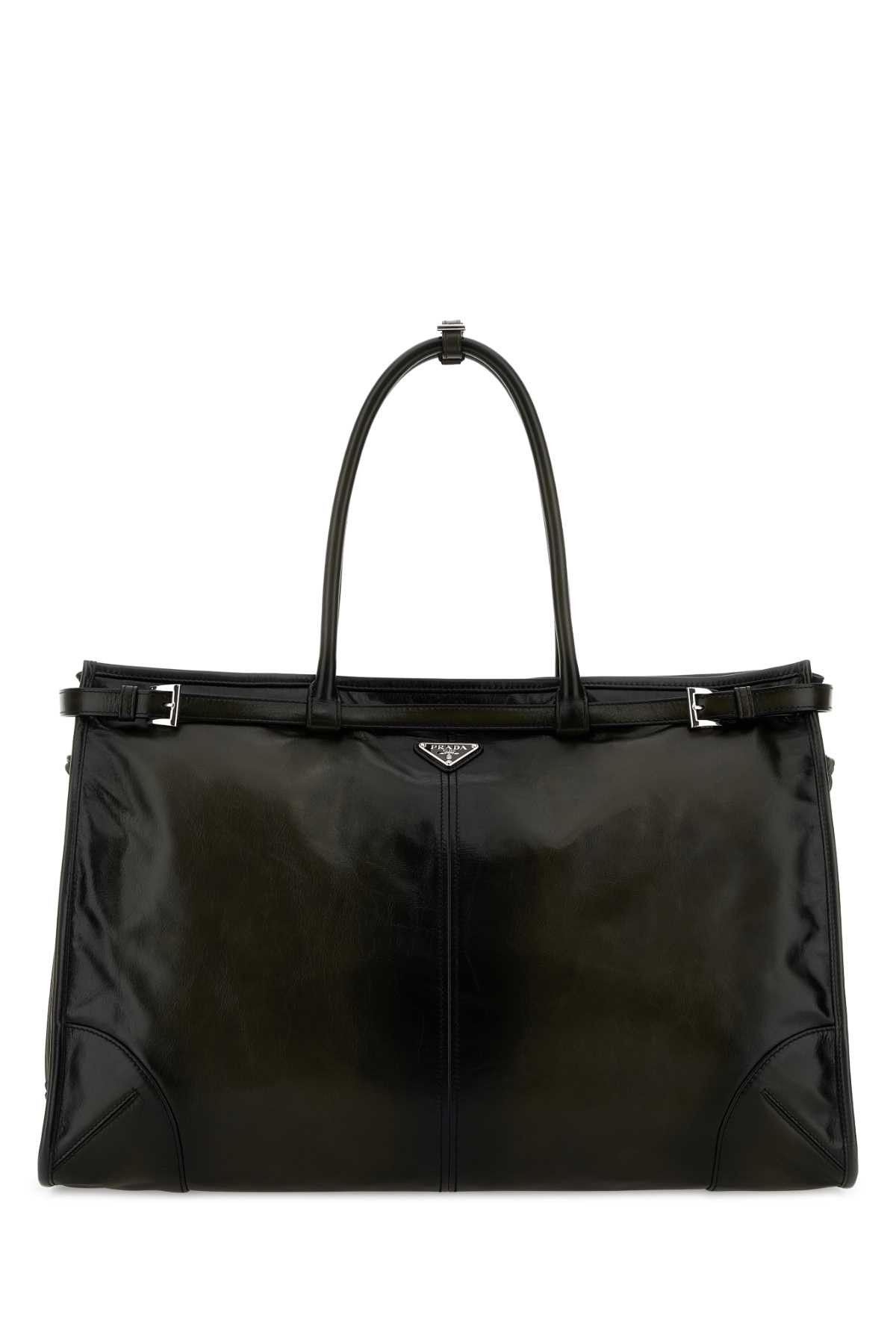 Prada Dark Green Leather Prada Bonnie Shopping Bag Size ONE SIZE - 1 Thumbnail