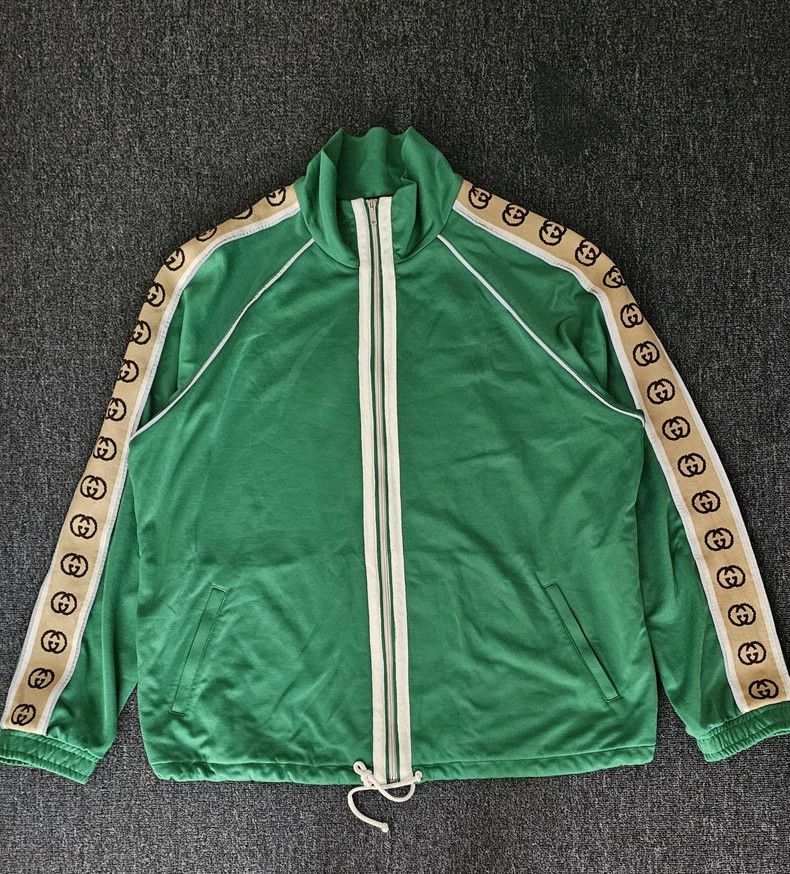 Gucci Gucci Green Track Jacket with Logo Stripes-yf Size US XXL / EU 58 / 5 - 1 Thumbnail