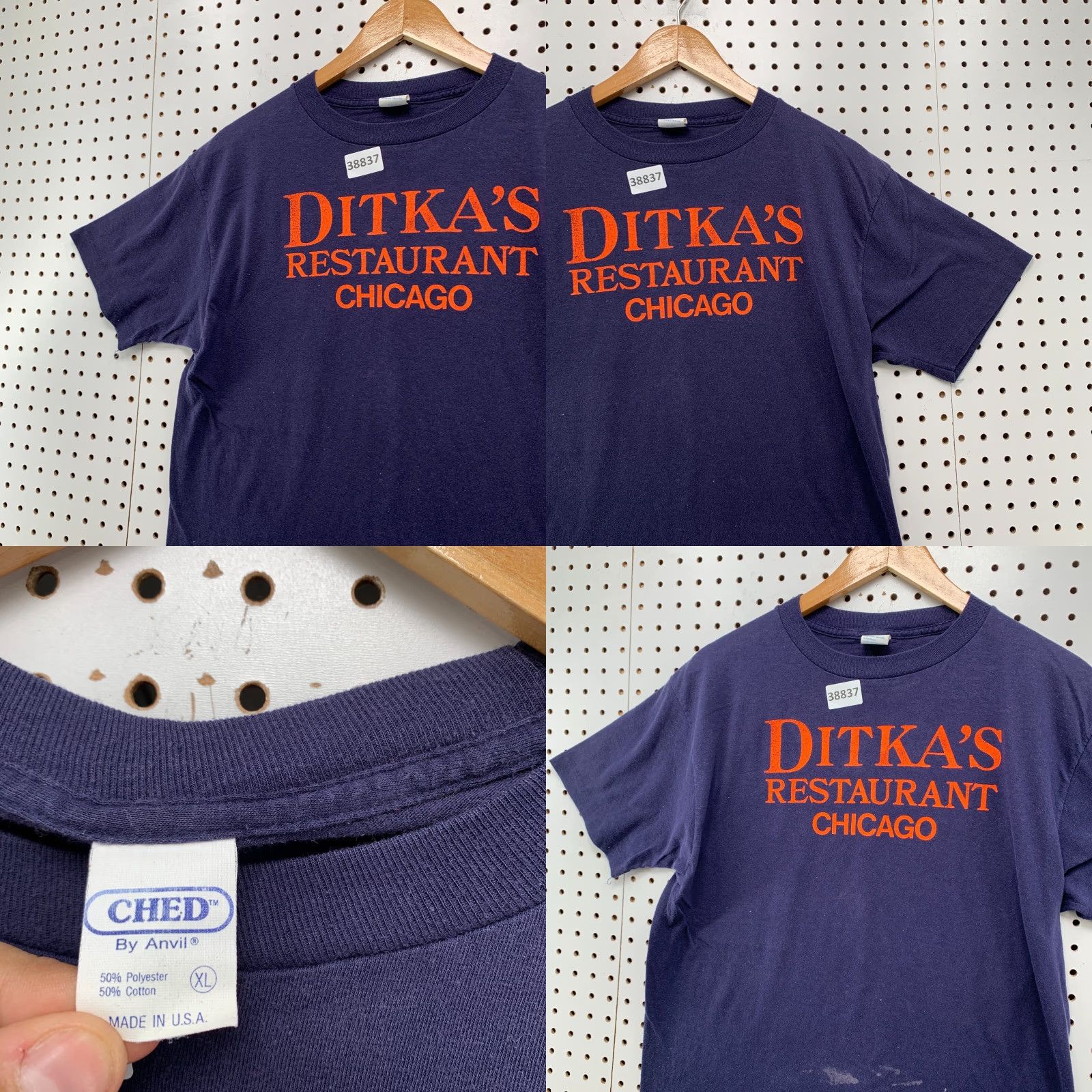 Vintage Vintage 80s Sports T-Shirt Men XL Blue Graphic Print Chicago Ditkas Restaurant Made USA Size US XL / EU 56 / 4 - 8 Thumbnail