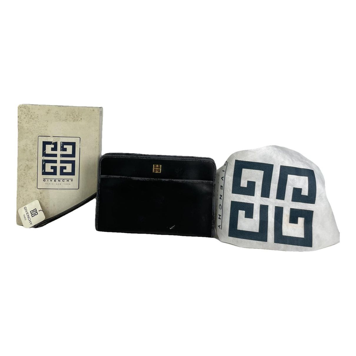 Givenchy Emblem Black Leather Clutch Bag Size ONE SIZE - 1 Thumbnail