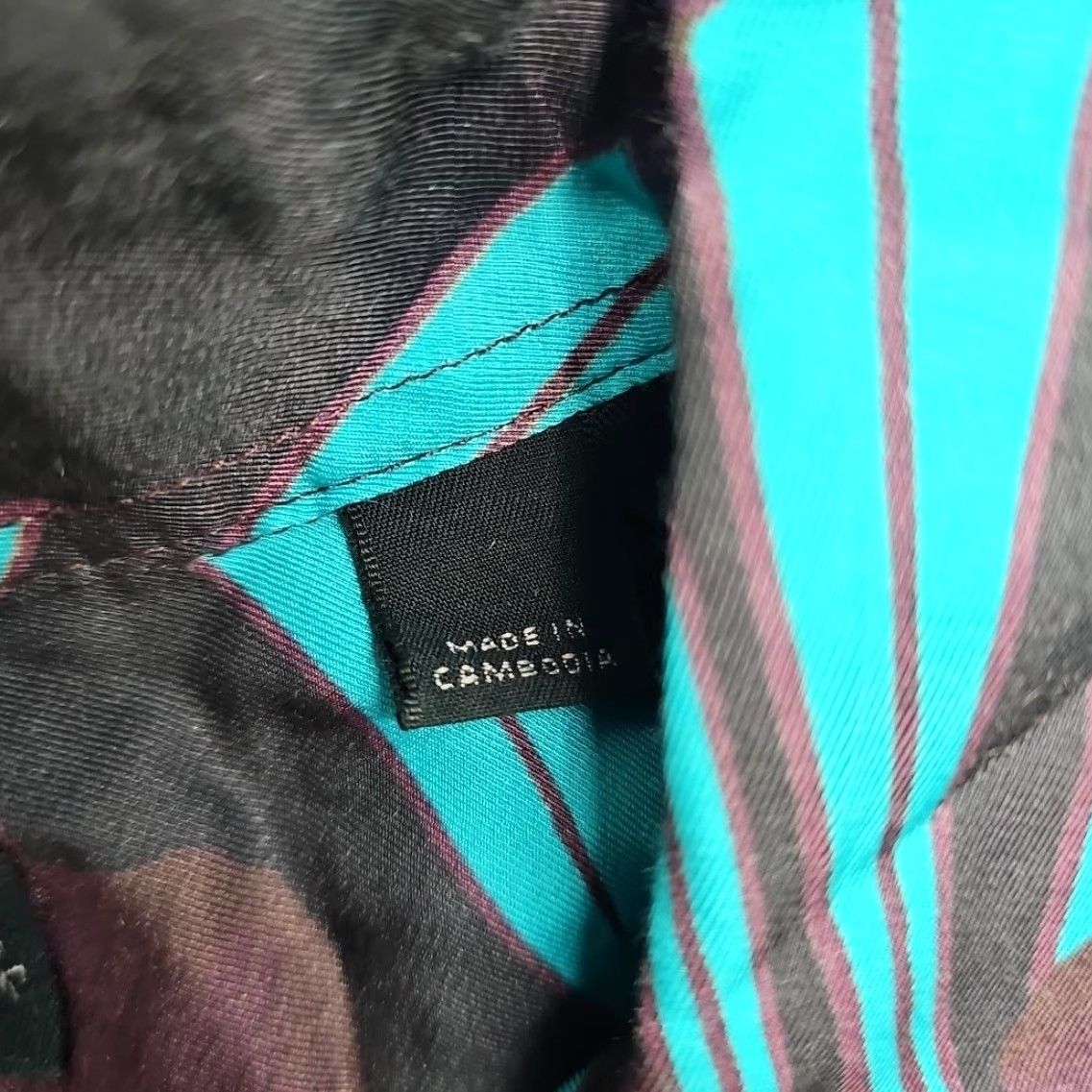Allsaints AllSaints Shirt Men L Purple Teal Floral Loop Camp Collar Hawaiian Shirt Size US L / EU 52-54 / 3 - 3 Thumbnail