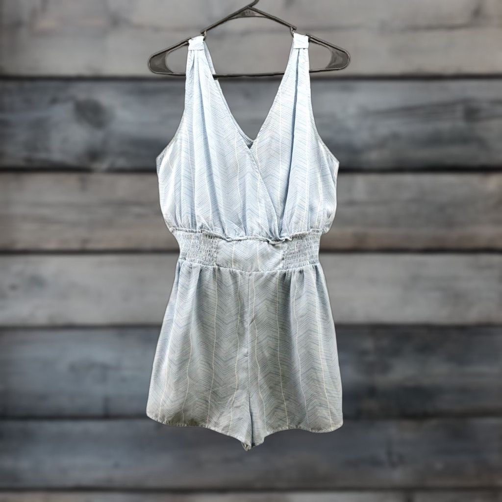Vintage The Impeccable Pig Romper Sleeveless Womens L Light Blue V-Neck Tie Waist Size 36" / US 14 / IT 50 - 1 Thumbnail
