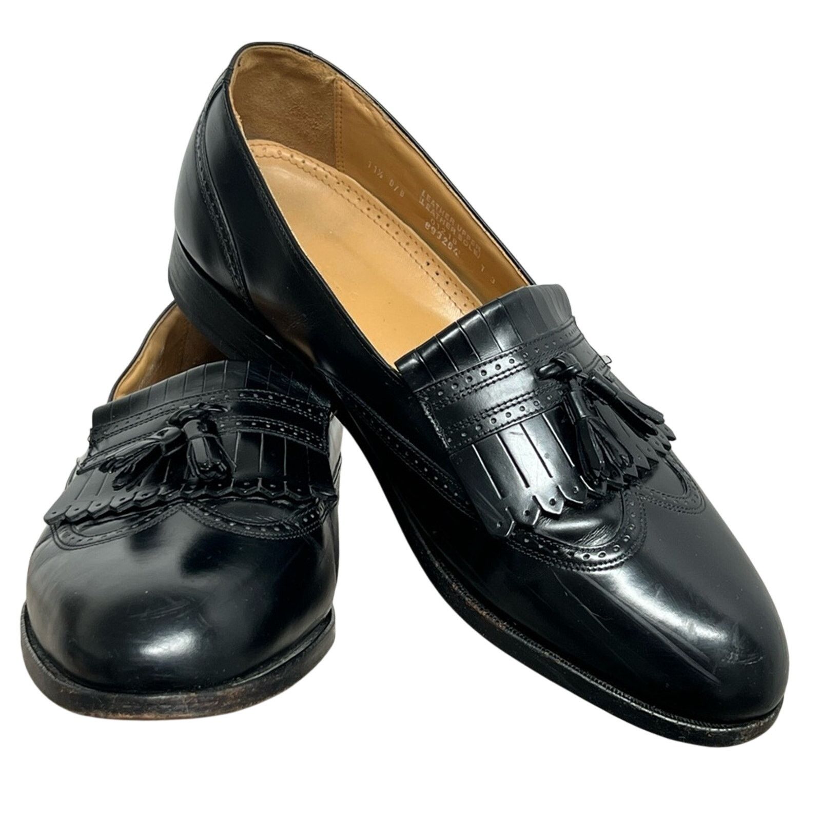 Stafford STAFFORD EXECUTIVE Comfort Plus Black Leather Wingtip Shoes Size US 11.5 / EU 44-45 - 2 Thumbnail