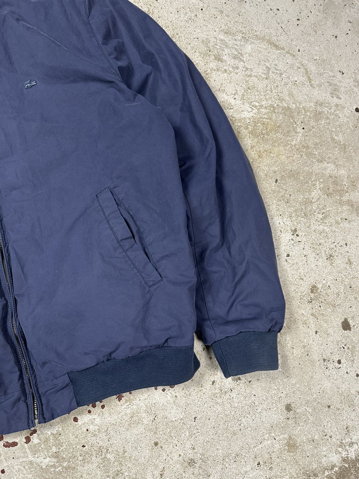 Lacoste × Vintage Vintage 90s Lacoste Reversible Bomber Jacket Navy Check Size US L / EU 52-54 / 3 - 15 Thumbnail