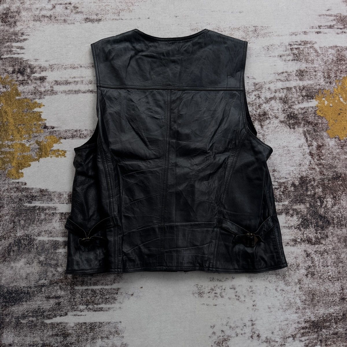 Playboy VINTAGE PLAYBOY TACTICAL LEATHER VEST JACKET BIKERS RARE 90s Size 40R - 9 Thumbnail