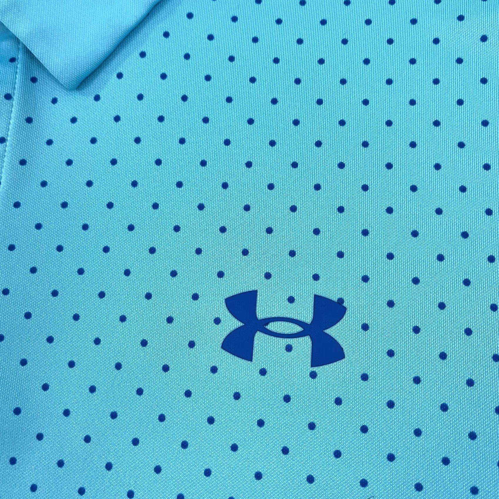 Under Armour VINTAGE Under Armour Polo Shirt Mens 3XL XXXL Blue Polka Dot Active Golf S/S Size US XXL / EU 58 / 5 - 2 Thumbnail