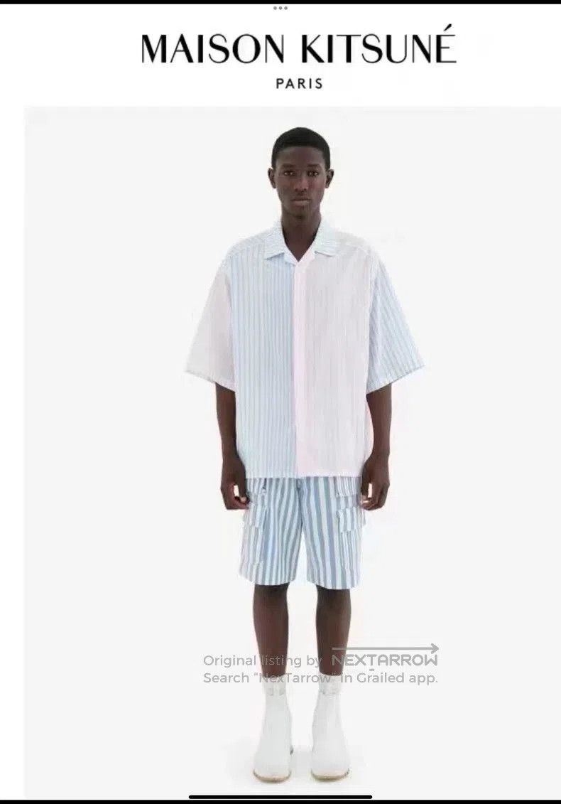 Vintage Maison Kitsuné Men's Striped Cargo Shorts. Size US 42 / EU 58 - 7 Thumbnail