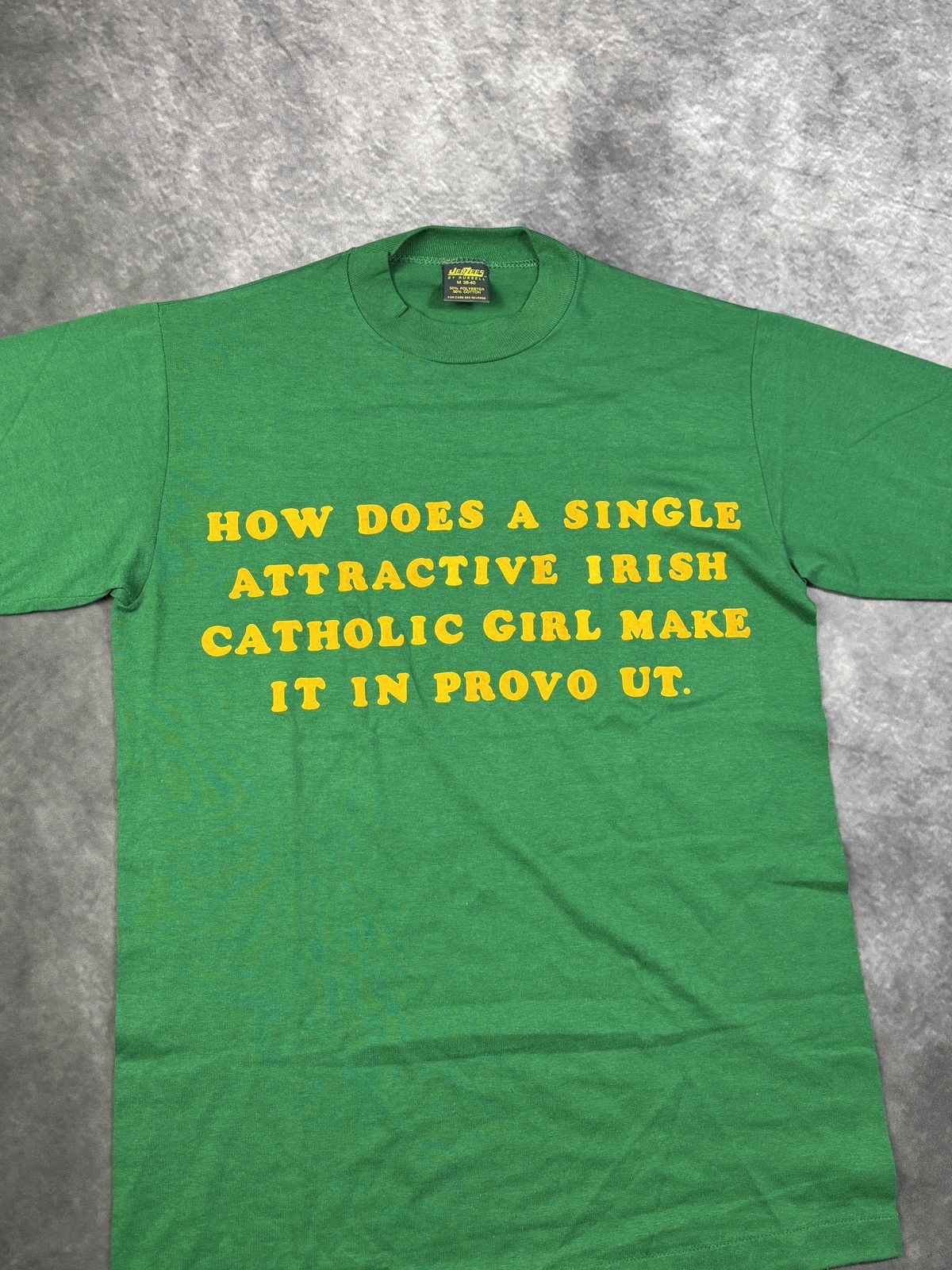 Vintage 1980s Irish Catholic Joke Tee True Vintage Felt Letter USA Size US M / EU 48-50 / 2 - 8 Thumbnail