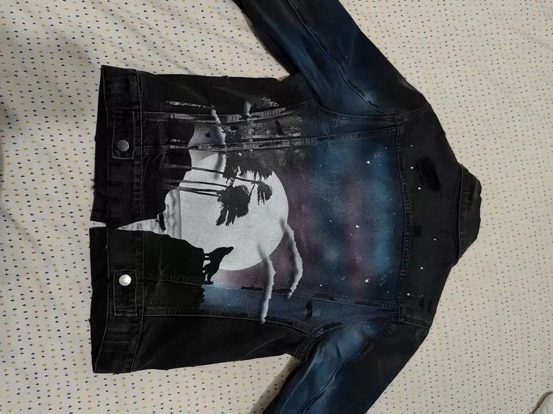 Amiri Amiri classic starry night wolf glitter denim jacket-2506 Size US XS / EU 42 / 0 - 3 Thumbnail