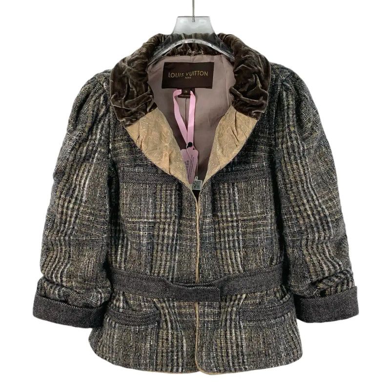 Louis Vuitton Louis Vuitton Brown Wool Women's Jacket 0089 Size S / US 4 / IT 40 - 1 Thumbnail
