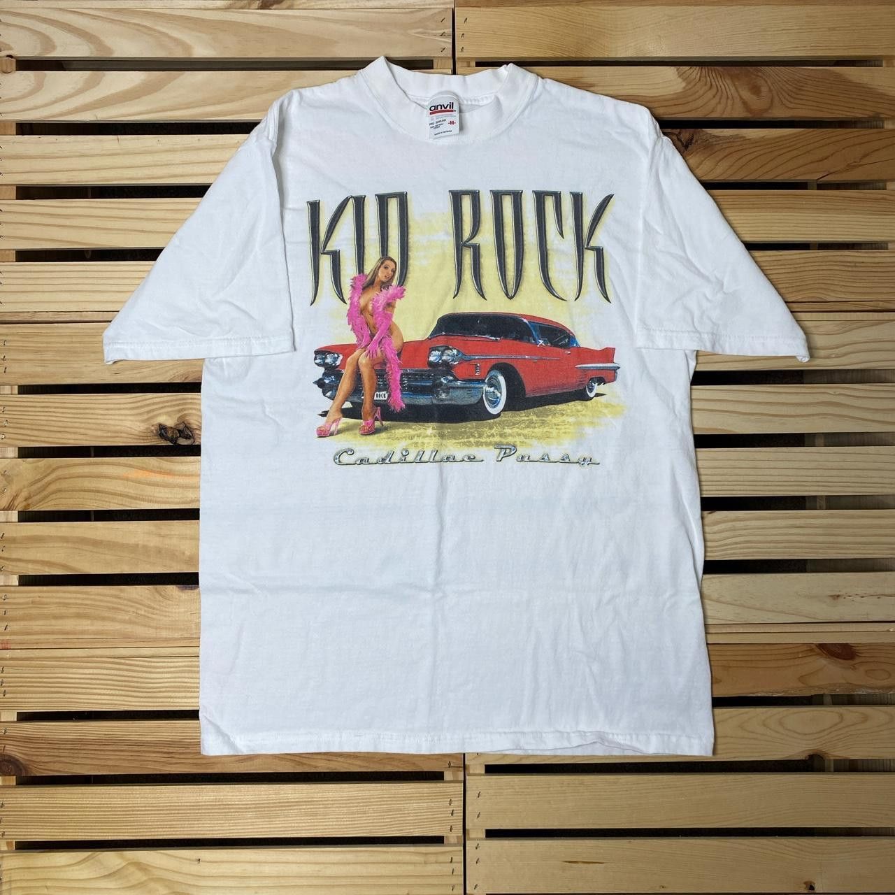 Anvil Vintage Kid Rock Cadillac P*ssy White Band Tee Size Medium Size US M / EU 48-50 / 2 - 1 Thumbnail