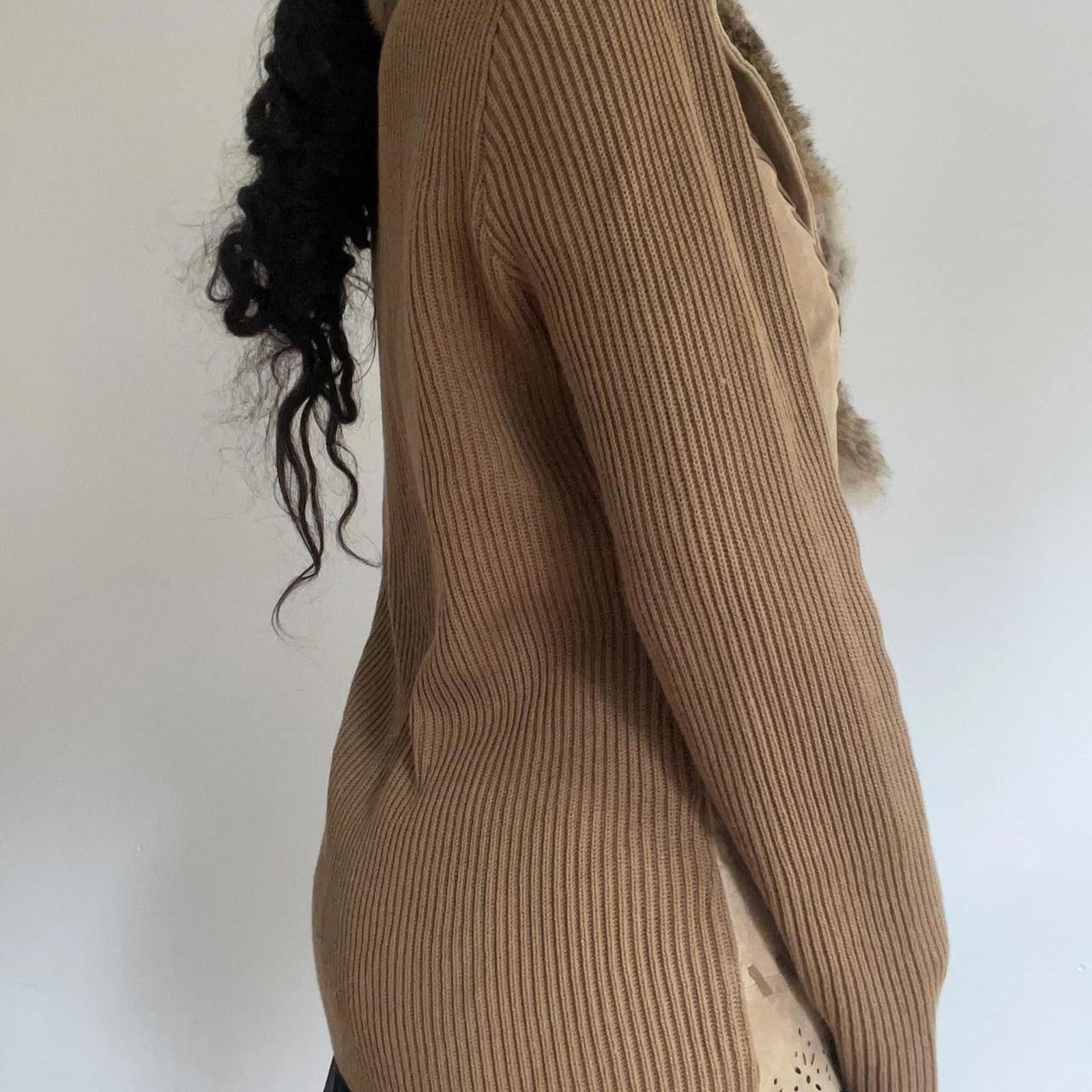 Other Beautiful genuine leather suede knit coat REAL FUR Size S / US 4 / IT 40 - 7 Thumbnail