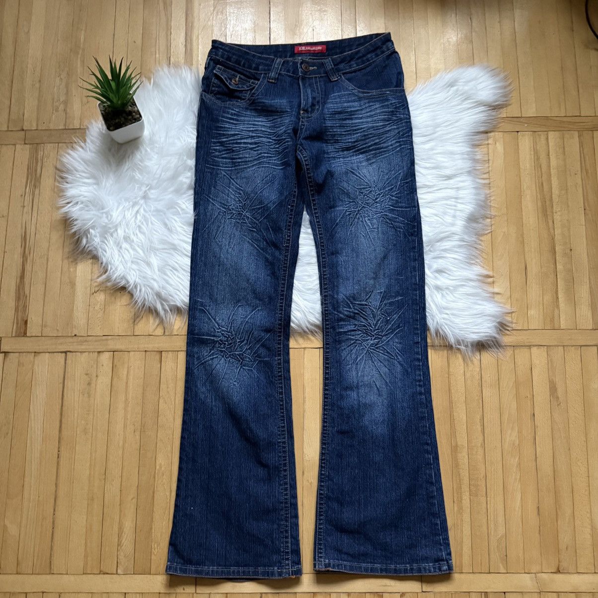 If Six Was Nine 📌 Vintage Y2K Washed Flared Low Rise If 6 Was 9 LGB Jeans Size 34" / US 12 / IT 48 - 1 Thumbnail