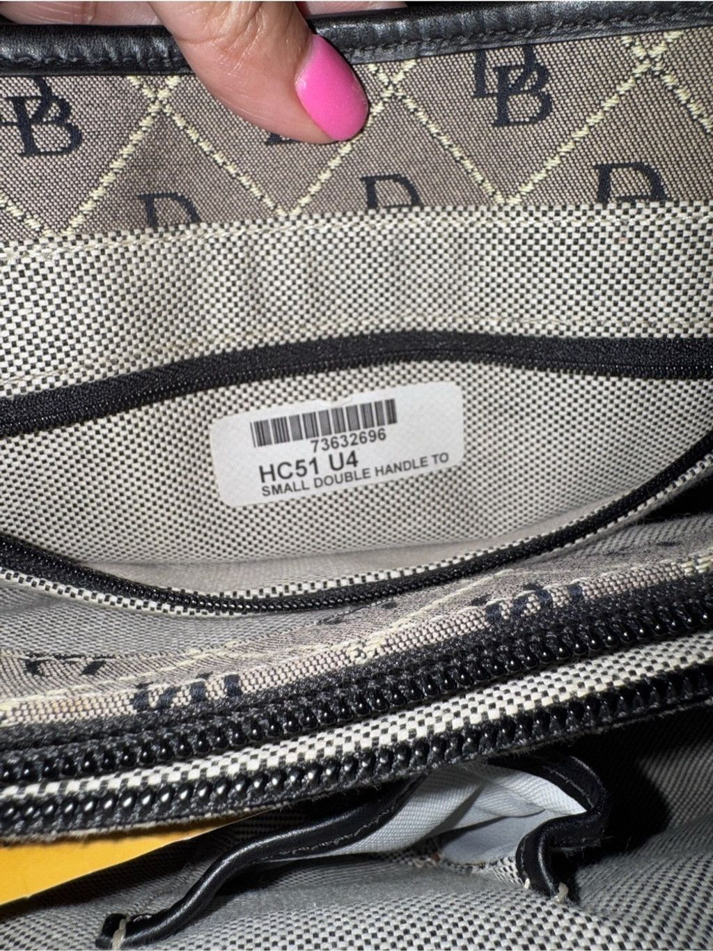 Dooney & Bourke Dooney & Bourke Black Monogram Satchel with Black Trim Size ONE SIZE - 11 Thumbnail