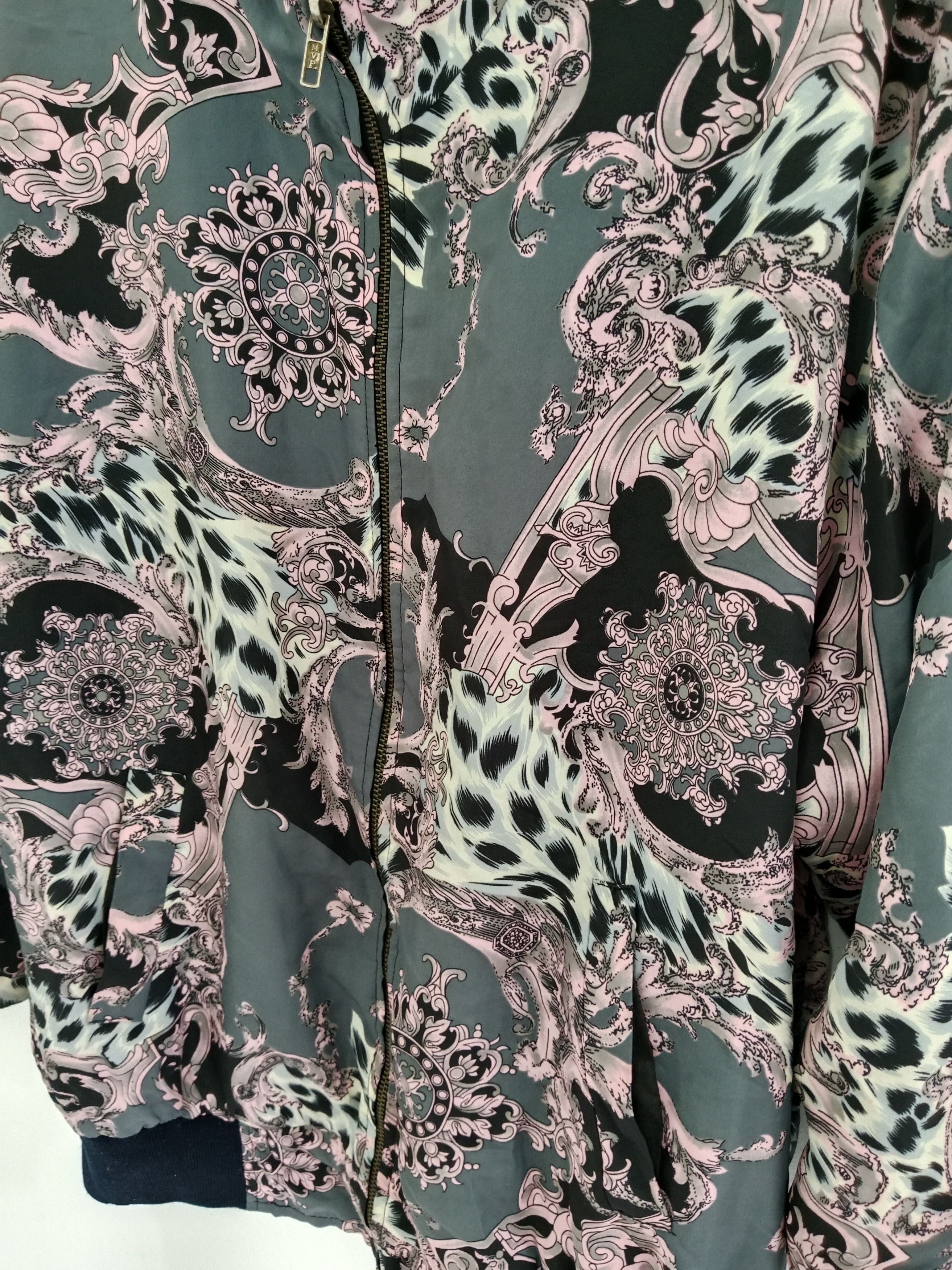Designer × Vintage Vintage Satin Jacket Full Print Nice Design Size L / US 10 / IT 46 - 5 Thumbnail