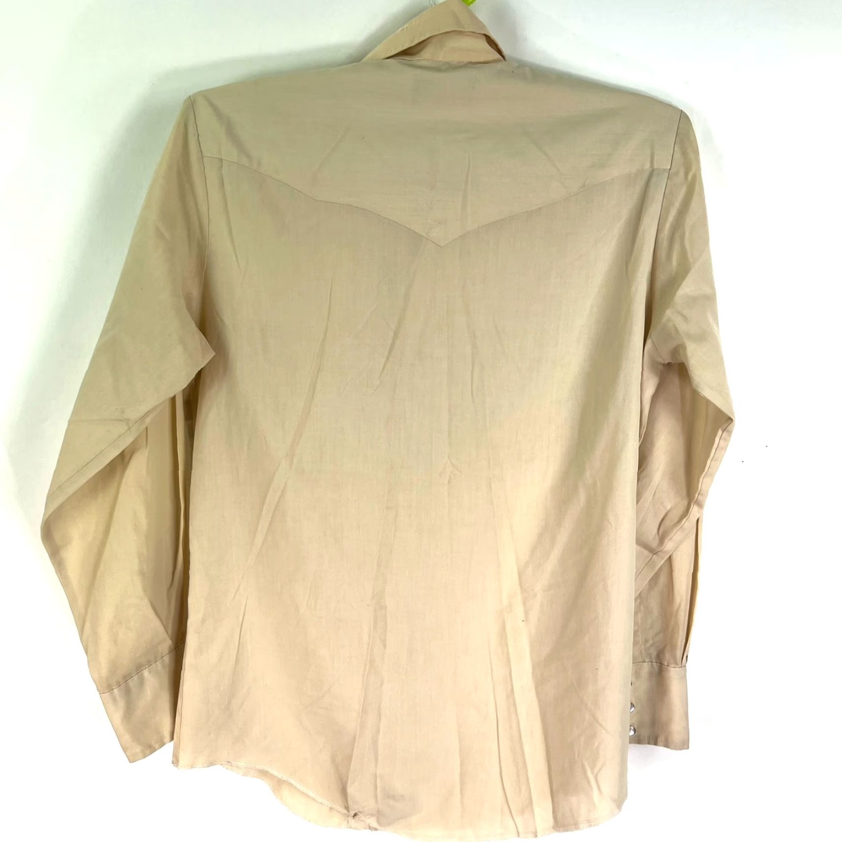 Champion VINTAGE Champion Westerns Pearl Snap Shirt Mens SZ M Tan Beige Solid Long Sleeve Button-Up Pocketed Western Theme Mens Size US M / EU 48-50 / 2 - 6 Thumbnail