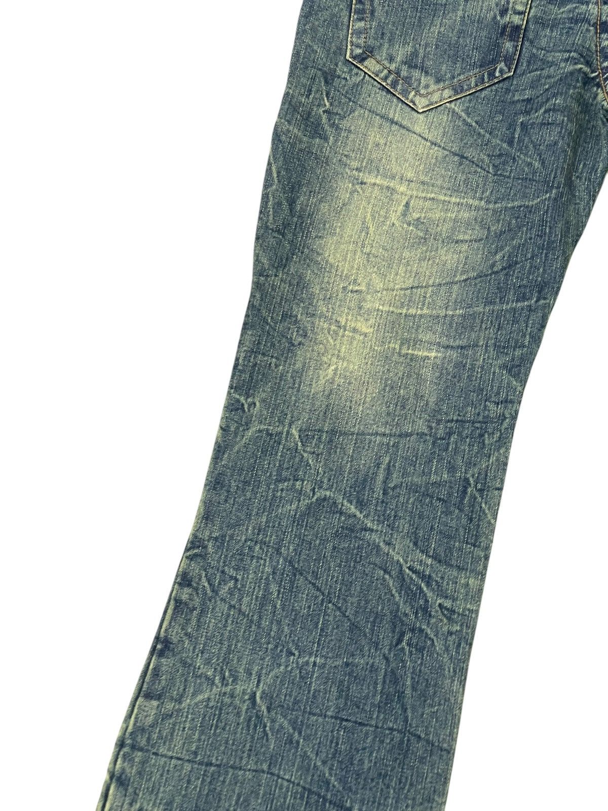Japanese Brand New Flare Jeans Ghetto Distress Low Rise Boot Cut 1🟦0 Size US 31 - 15 Thumbnail