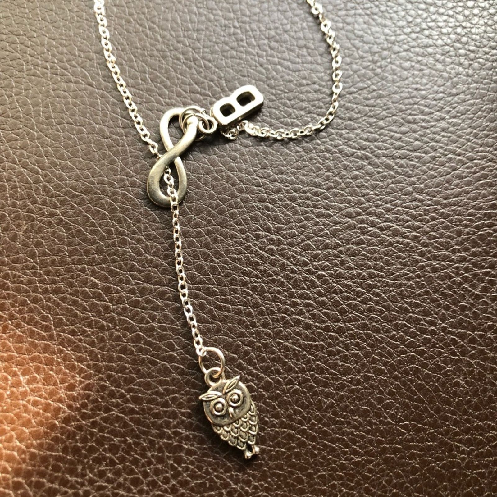 Jewelry Infinity owl & initial “B” charm slider 750 necklace Size ONE SIZE - 5 Thumbnail