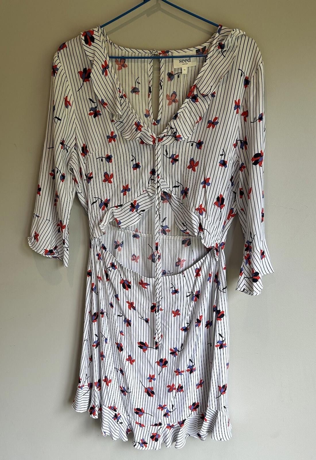Designer Seed Dress Cutout Floral Frill NEW RRP$139 - Size 10 (003) Size M / US 6-8 / IT 42-44 - 2 Thumbnail