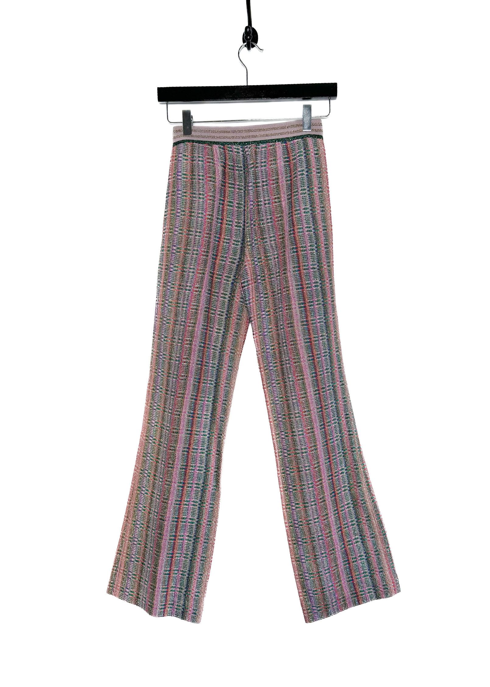 Missoni Missoni Multicolour Pink Metallic Striped Wide Leg Pants Size 27" / US 4 / IT 40 - 3 Thumbnail