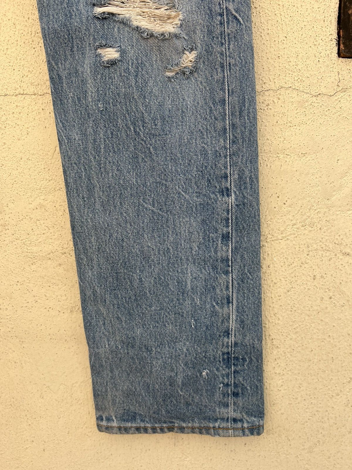 Levi's Vintage Levi's 501 Jeans Ripped Distressed Patchwork Denim Size US 33 - 13 Thumbnail
