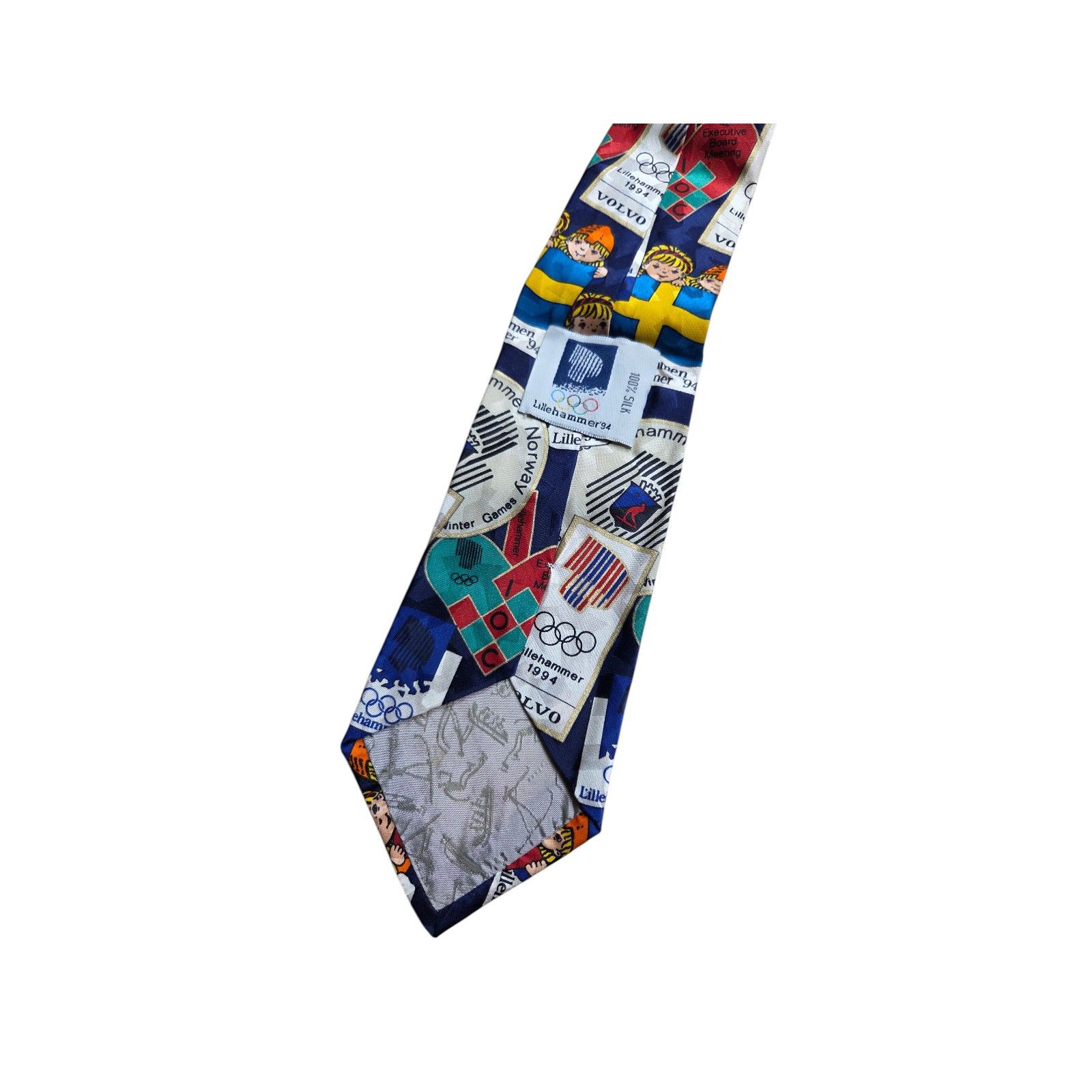 Vintage Lillehammer 1994 Norway Olympics Games Silk Tie Vintage Size ONE SIZE - 2 Thumbnail