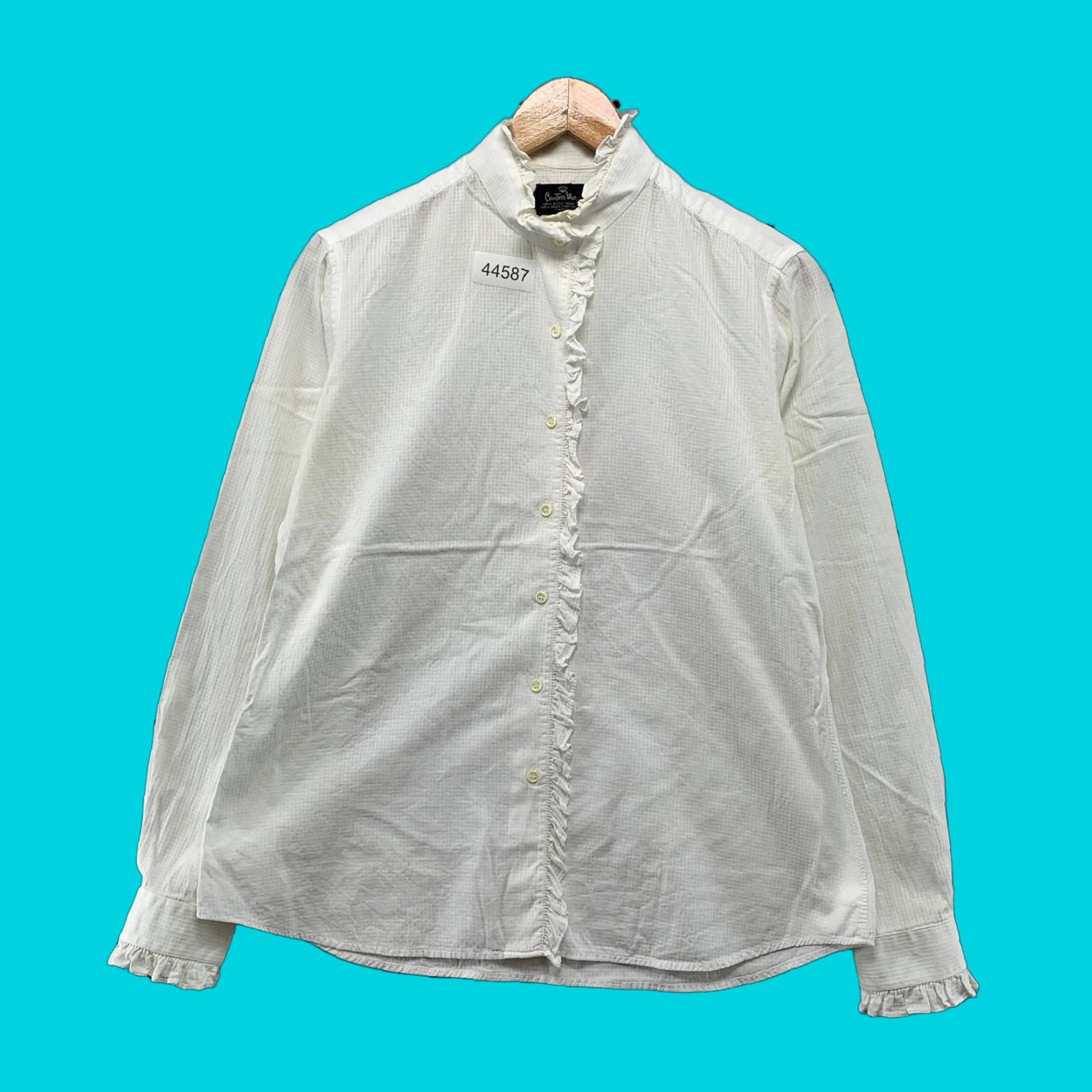 Countess Mara VINTAGE Countess Mara Blouse Womens L White Long Sleeve Ruffle Trim 60s 70s Regular Size: L Womens Men? (No, avoid extra) Size L / US 10 / IT 46 - 1 Thumbnail