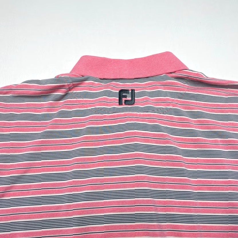 Footjoy FootJoy Polo Shirt Mens XL Striped Pink Black White Multicolor Performance Golf 8597 Size US XL / EU 56 / 4 - 7 Thumbnail