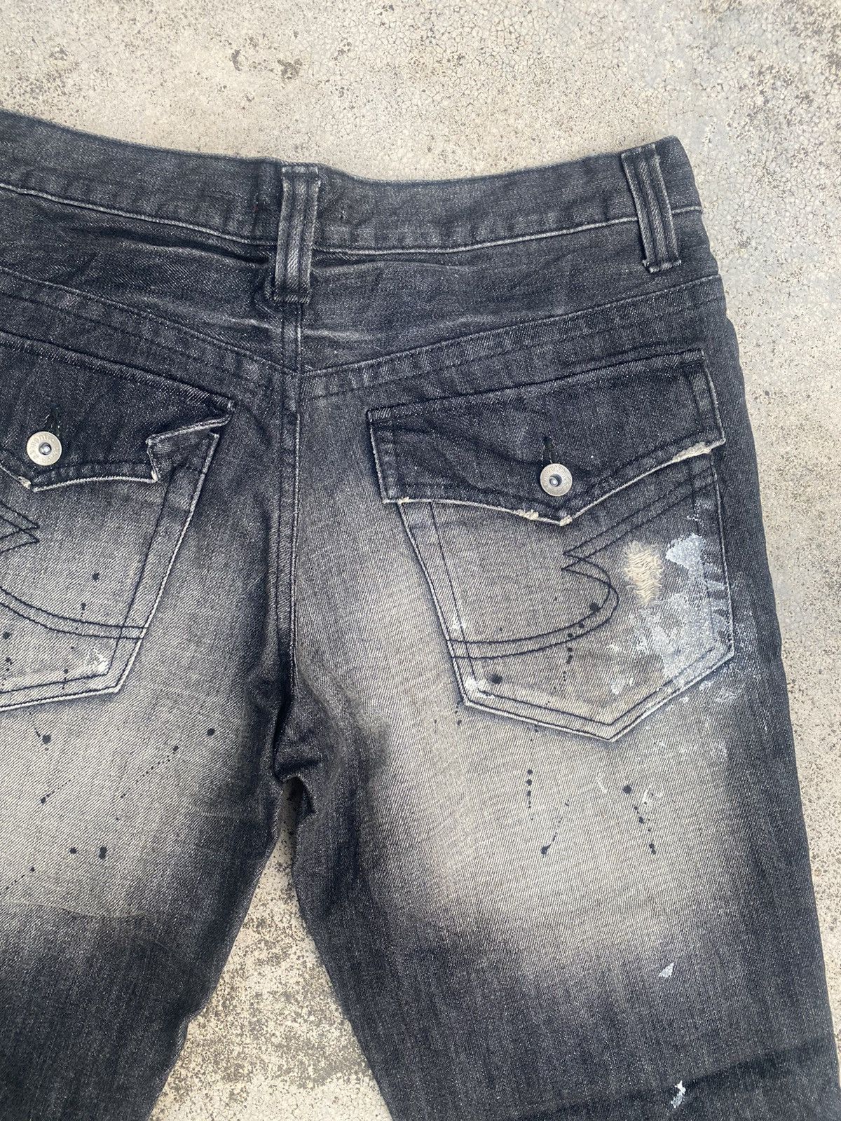 Japanese Brand Flare Jeans Semantic Distressed Boro Painted Bootcut Size US 32 / EU 48 - 22 Thumbnail