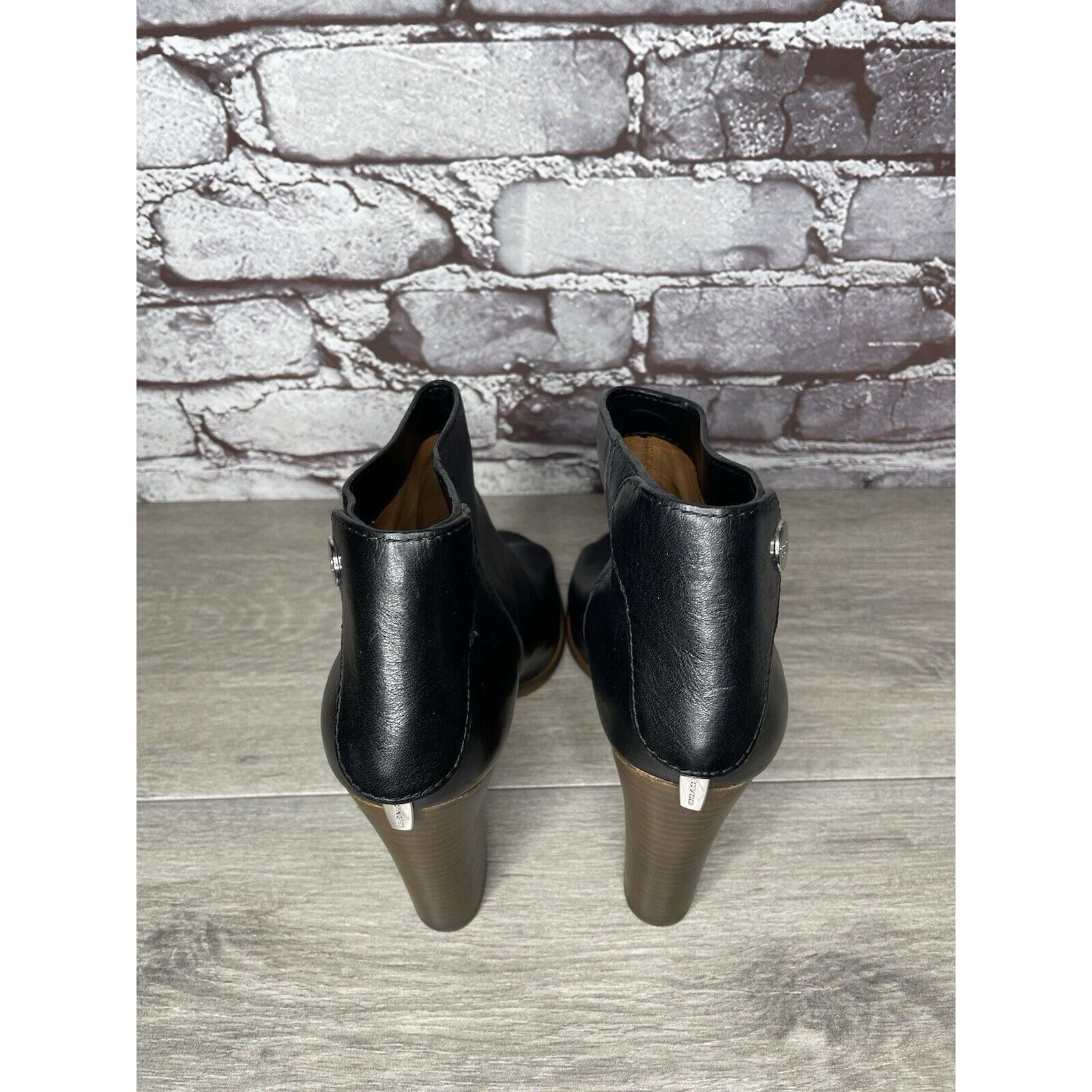 Coach Coach Labelle Black Leather Open Toe Booties Heels Shoes Wom Size US 7 / IT 37 - 5 Thumbnail