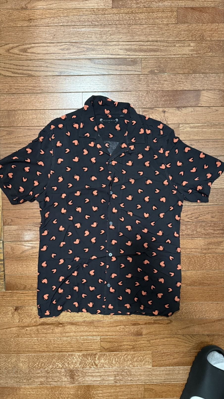 Allsaints All Saints Romanza Hearts Pattern Viscose Shirt - Medium Size US M / EU 48-50 / 2 - 1 Thumbnail