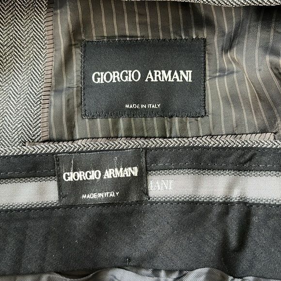 Giorgio Armani Giorgio Armani Marled Virgin Wool 2 Pc 2 Button Suit Size 50L - 12 Thumbnail